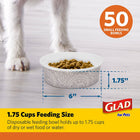for Pets Disposable Feeding Bowls | Small Dog Feeding Bowls in Gray Pattern | 1.75 Cup Size - Great for Dry, Wet Dog Food or Water (Pack of 1)
