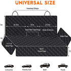 Dog Car Seat Cover, Back Seat Cover for Dogs Pet Car Seat Protector Waterproof Bench Car Seat Cover, Non-Slip Reat Seat Cover Fits Middle Armrest for Most Cars Trucks Suvs - Black